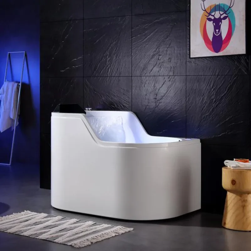 exquisite craftsmanship Indoor SPA Mini Bath Air Massage Whirlpool LED Deluxe 1 Person Small Bath