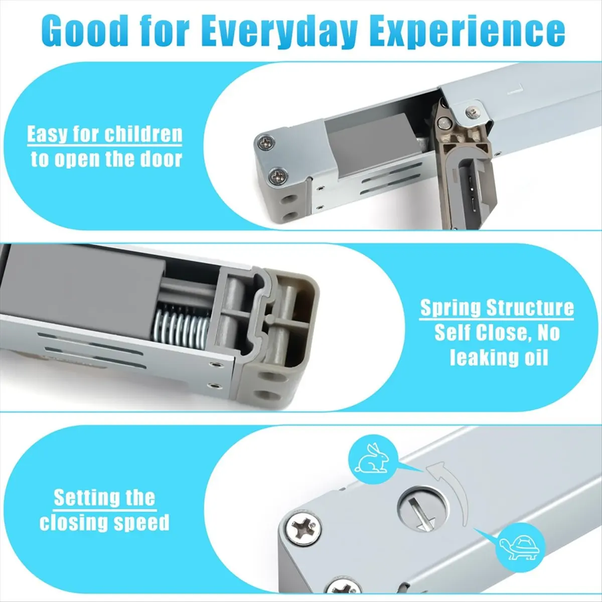 COFA Door Closer- Alloy, Automatic Gate Door Closer, for Home & Residential Screen, Storm, Garage, Easy to Install