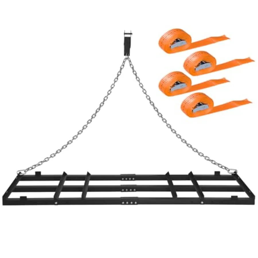 

6-футовая грунтовая борона-грейдер для подъездных дорог, сверхмощная, с цепью 5 футов, прицепная, для квадроциклов, UTV, тракторов, газонокосилок, для выравнивания земли