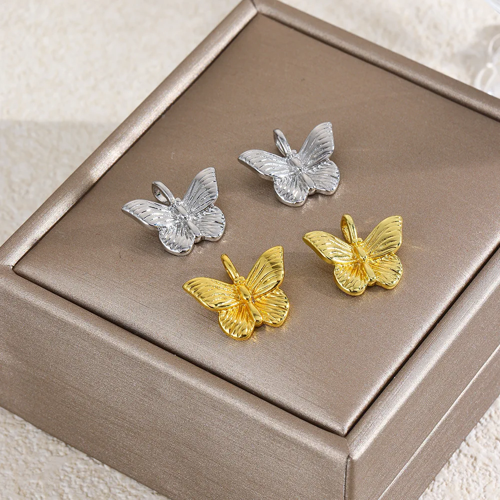 

5 European and American light luxury copper butterfly pendants DIY jewelry accessories for bracelets and necklaces