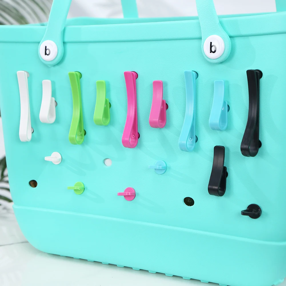 1-30Pcs Plastics Bogg Bag Hook Button Bags Hooks Accessories Beach Tote Bags Accessories with Rubber Beach Totes Bag