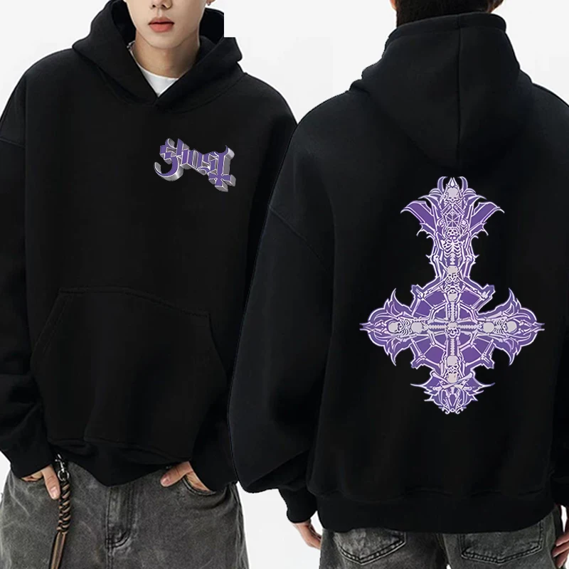 

Rock band Ghost Skeletour World Tour 2025 Double Sided print streetwear Men women hip hop vintage Hoodie Unisex Fleece pullovers