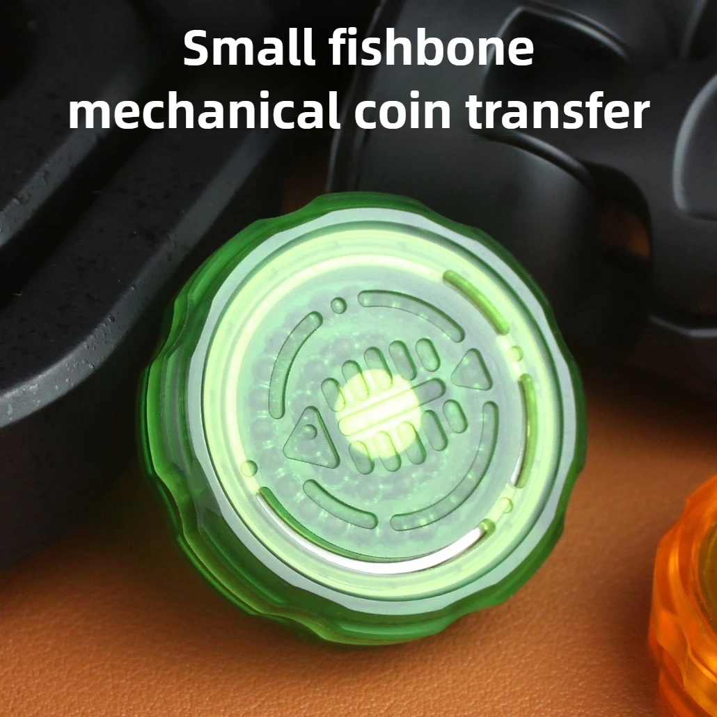 フィッシュボーン-edc-ディンディンコイン-回転式スラップコイン-メカニカル磁気セグメントプッシュカード-減圧玩具