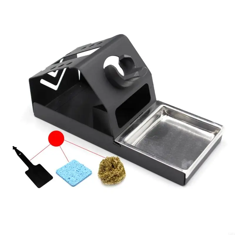 A3PA 4-Piece Soldering Iron Stand Soldering Iron for Bench Top Stand Holder Full- Metal Soldering Station Holder Stable Weldi