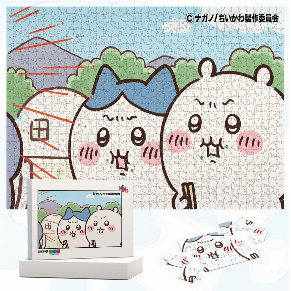 

Chiikawa Hachiware Jigsaw Puzzles Sanrio Cartoon Educational Toys 108/200/300/500/1000/1500 Pieces Unique Design Large Jigsaws