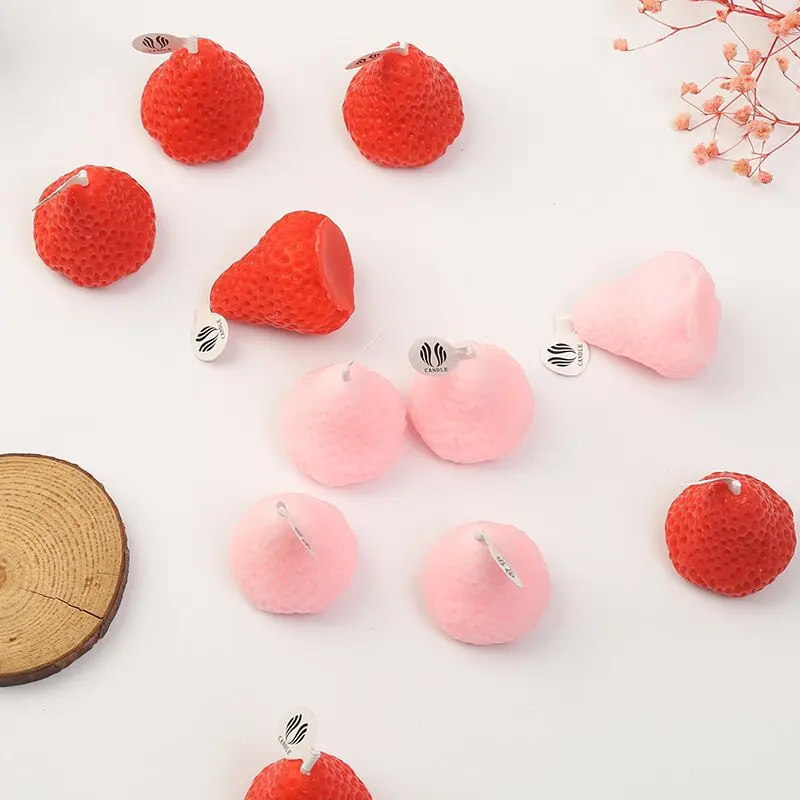 Strawberry wind aromatherapy smokeless candle soybean wax solid modeling souvenir item bridesmaid small gift room ornament