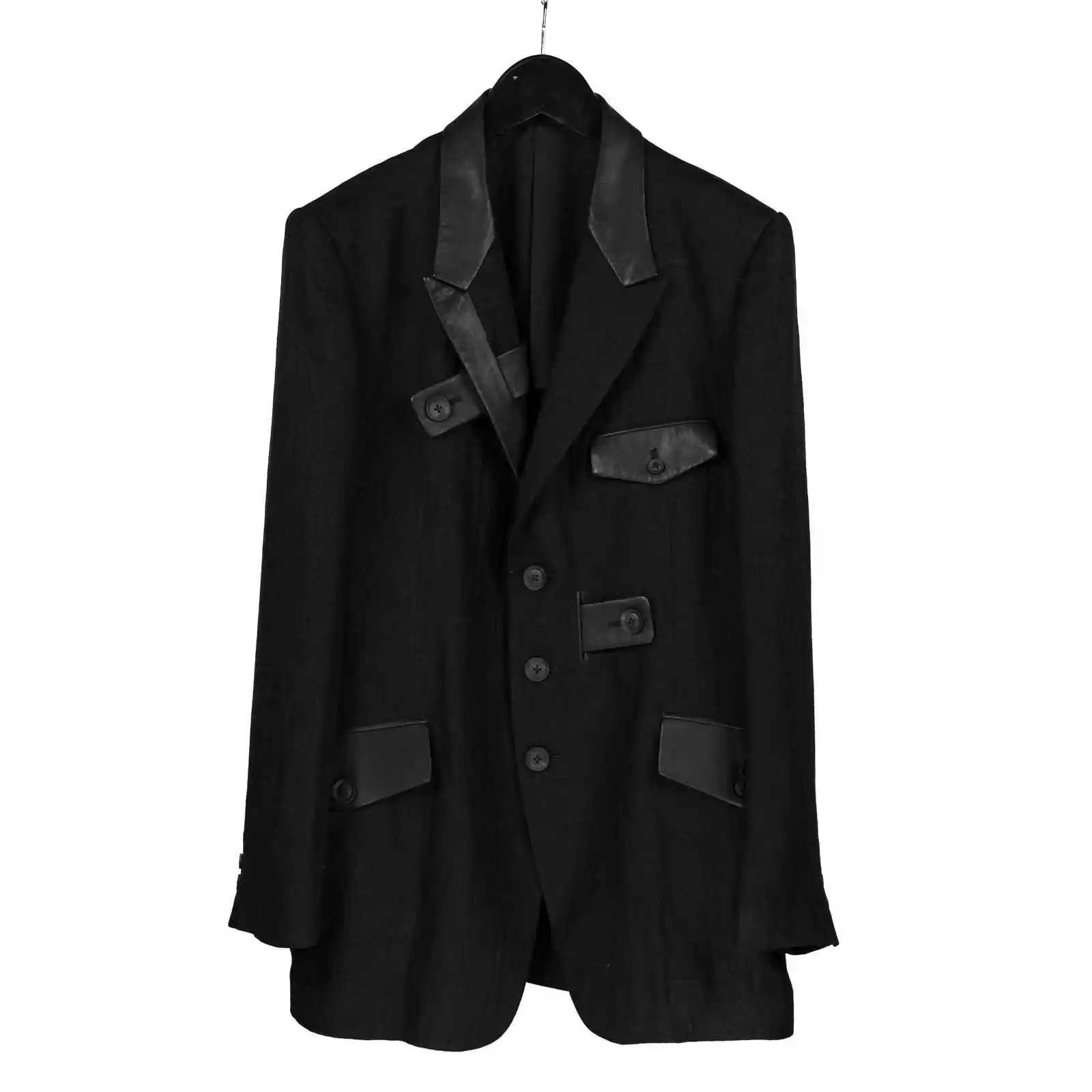 

TOPYAMOTO Свободный пиджак японского оригинального дизайна, повседневный и универсальный топ для мужчин и женщин.