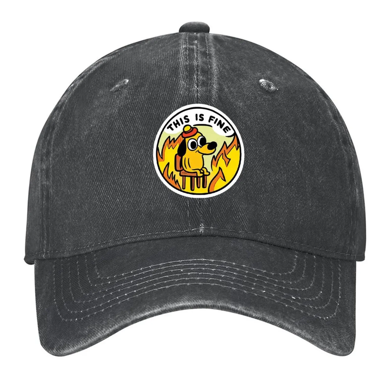 

This is fine dog Baseball Cap hats for men Funny hats Hat men sun caps Woman Hats Men's