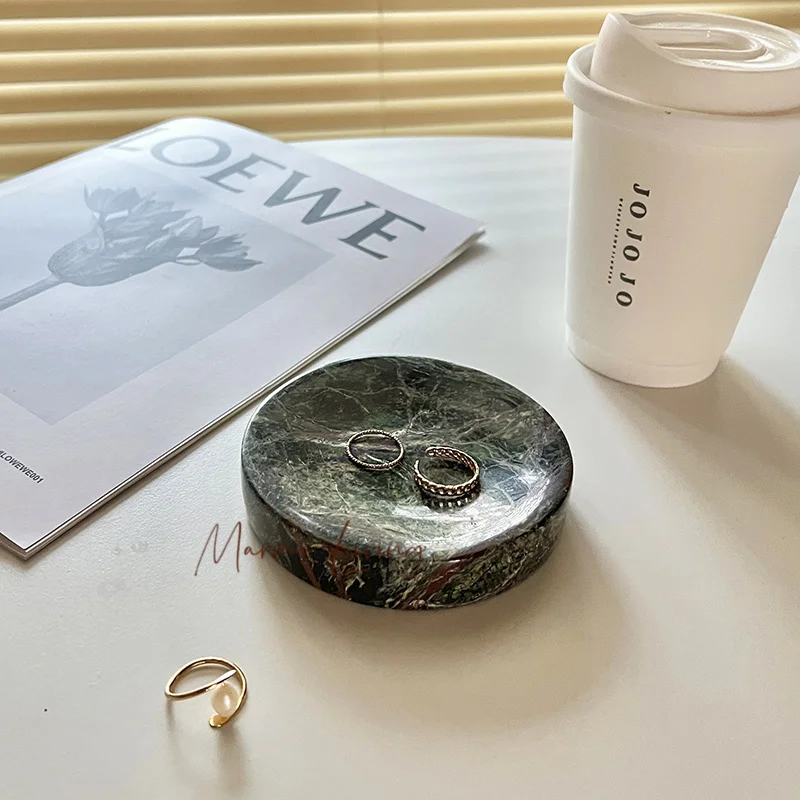Internet Celebrity Blogger French Tray Jewelry Plate Korean Ins Light Luxury Plate  Marble Decoration Customization