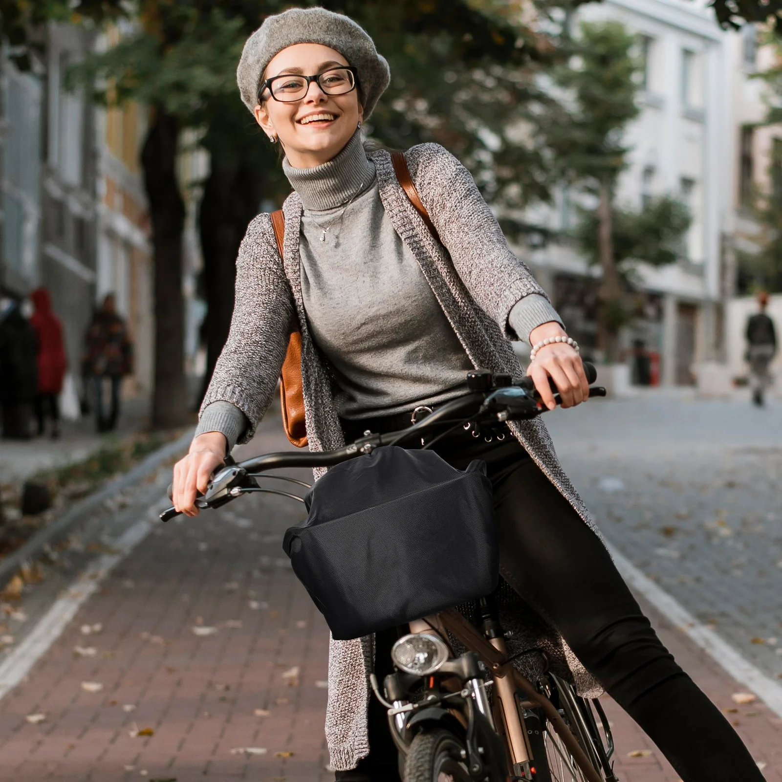 

Outdoor Bike Basket Rain Cover Resistant Canvas Adjustable Elastic Band Bicycle Front Basket Protector