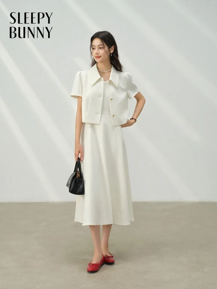 

Women Square Neck Dress Set Elegant Slim Fit Midi Dress Two Piece Outfit A Line Long Dress Cropped Jacket Summer Vacation Lady