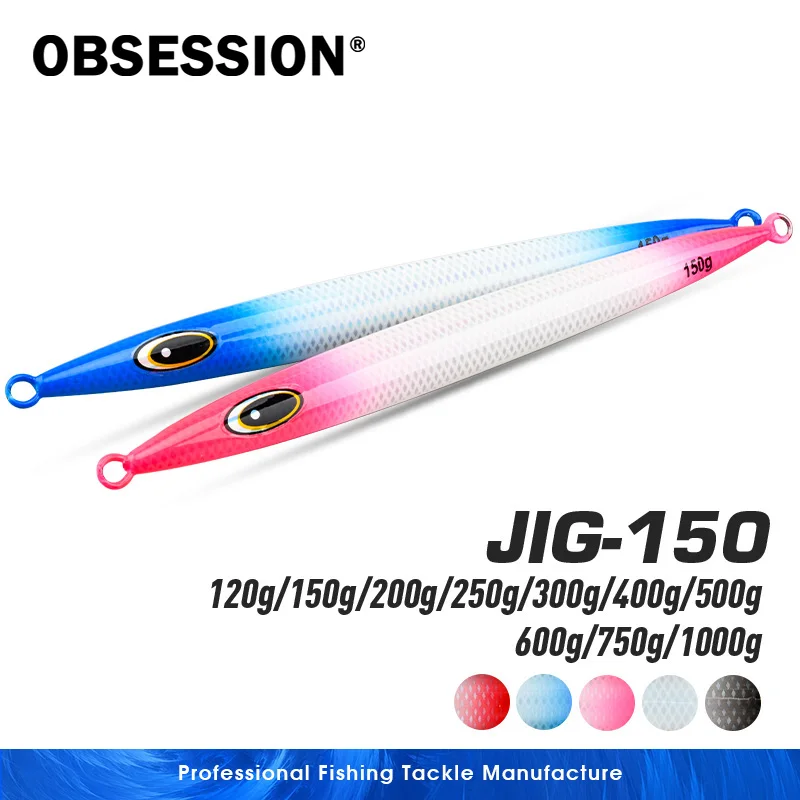 

OBSESSION J150 400g 500g 600g 750g 1000g Big Weight Saltwater Fishing Metal Jigging Lure Glow Jigs Lures Fast Sinking Jigbait