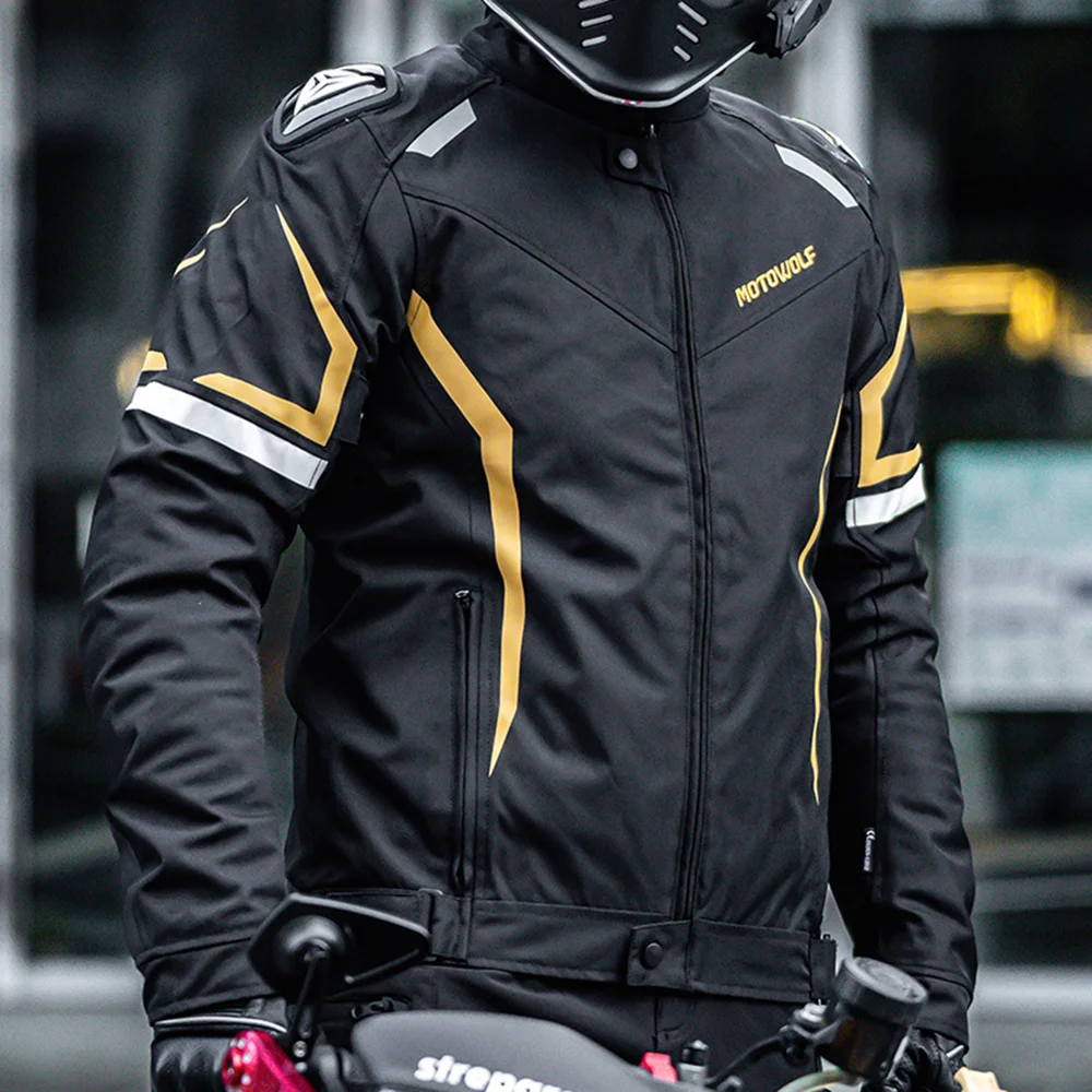 Motorcycle Jacket Wear Resistant Winter Motorcycle Off Road Jacket Waterproof Reflective Cycling Jacket Windproof Comfortable