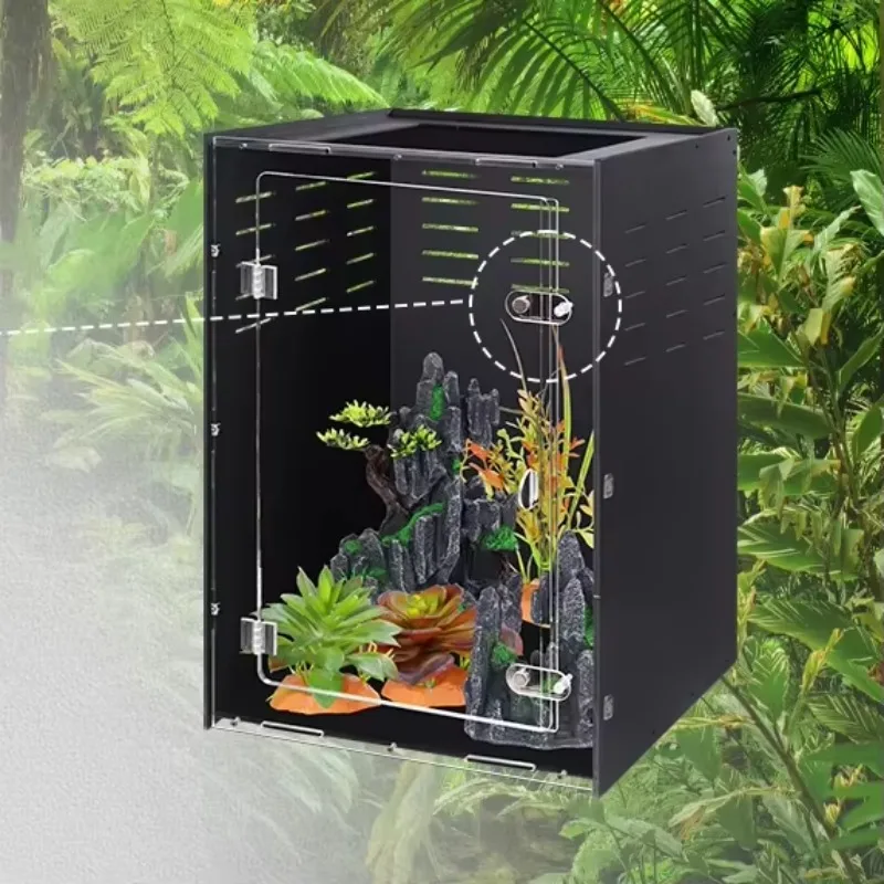 

Custom PVC Retprile Breeding Box Screen PET Reptile Feeding Box Pet Cages Houses Reptile Habitat Arboreal Reptile Enclosure