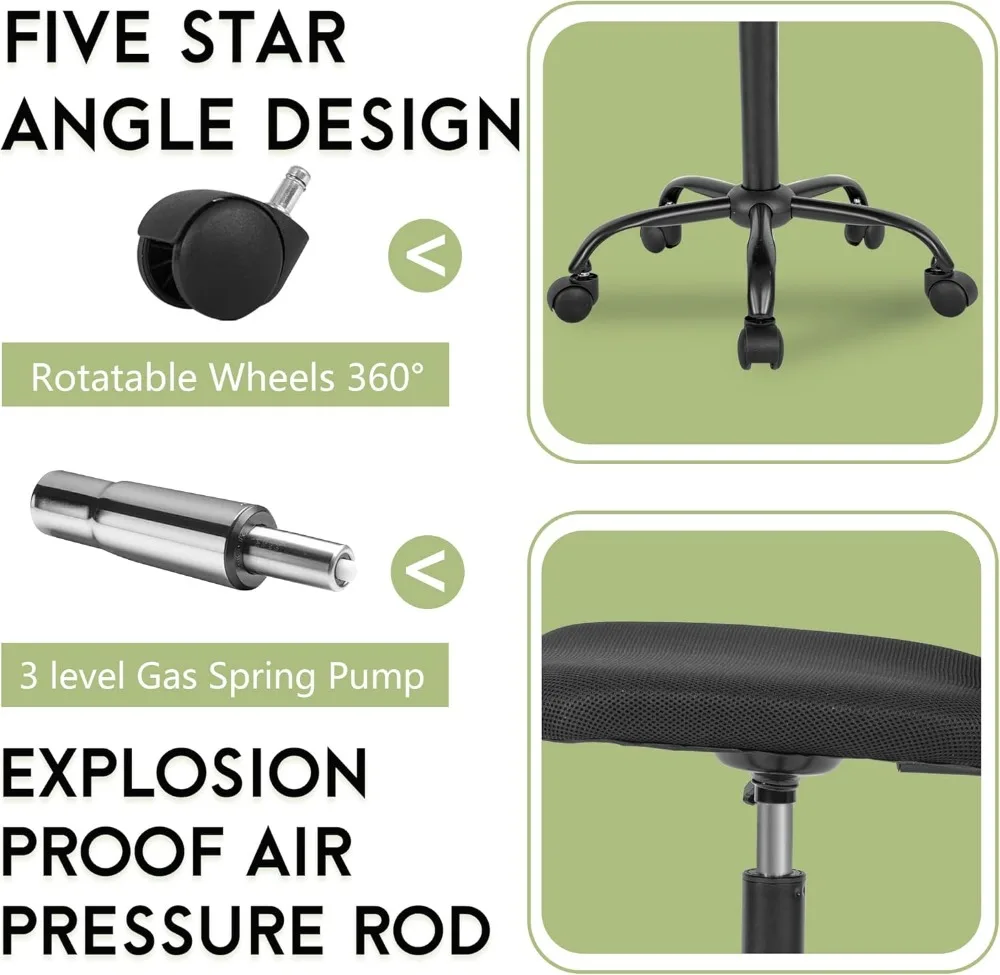 كرسي مكتب شبكي مريح مع دعم قطني، دوران 360 درجة، وسهل التجميع للاستخدام المنزلي والمكتب #5