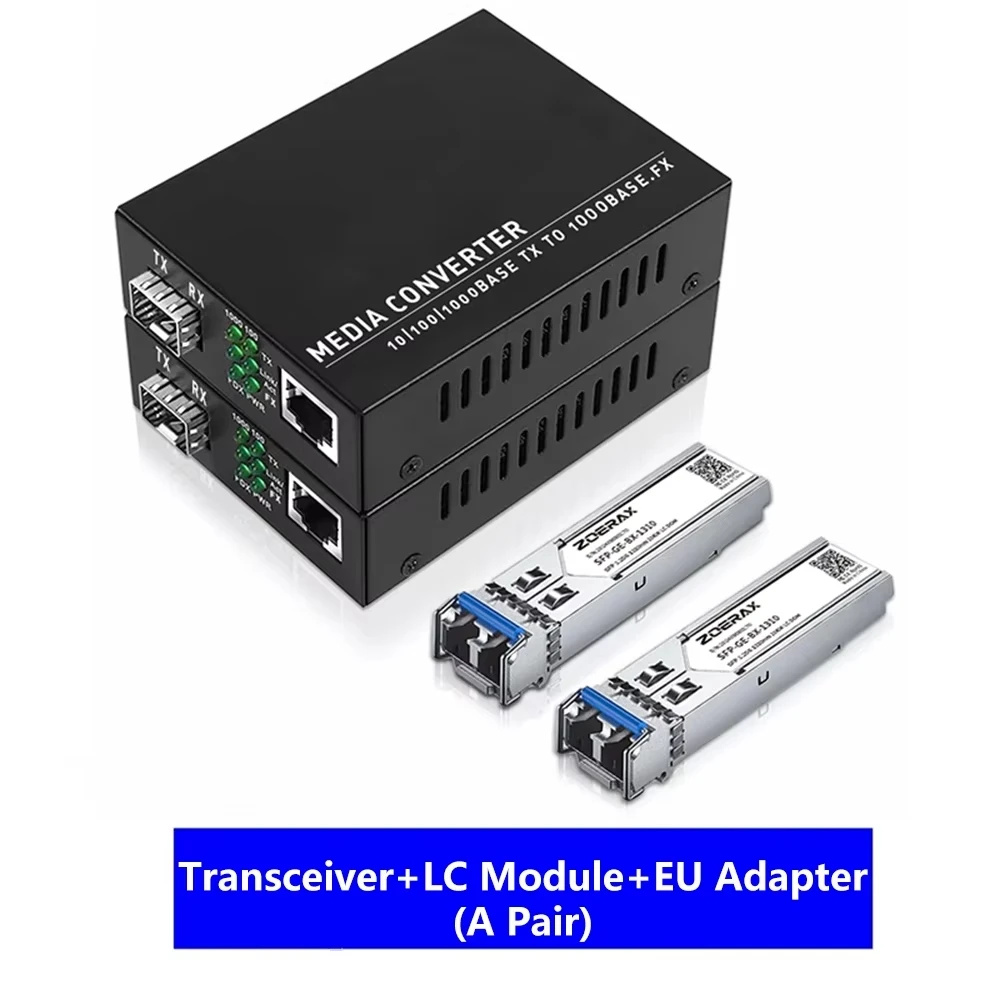 ZoeRax Gigabit SFP zu RJ45 Medienkonverter 1,25 Gbit/s LC Singlemode Glasfaser Ethernet Transceiver Modul