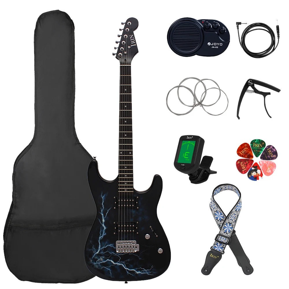 6 Strings Electric Guitar 39 Inch 21 Frets Maple Lightning Electric Guitar With Bag Strap Necessary Guitar Parts & Accessories