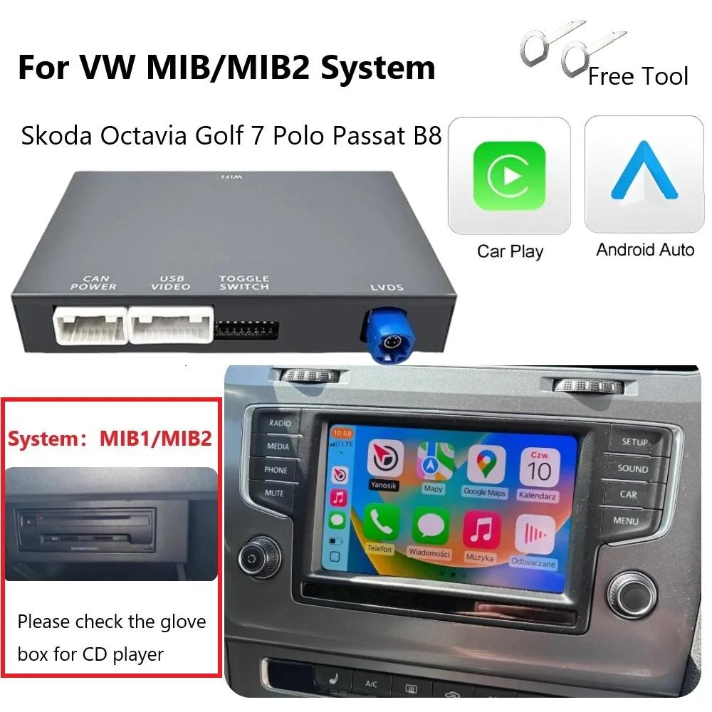 IManAuto Wireless CarPlay Android Auto Module For VW Volkswagen Skoda Octavia A5 Golf 7 Polo Passat B8 MIB MIB2 Car Play