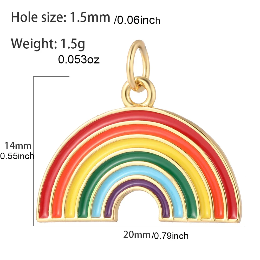 Bohemian Heart Bag Chrams for Jewelry Making Supplies Gold Color Dijes Diy Bracelet Necklace Earring Rainbow Butterfly Charm