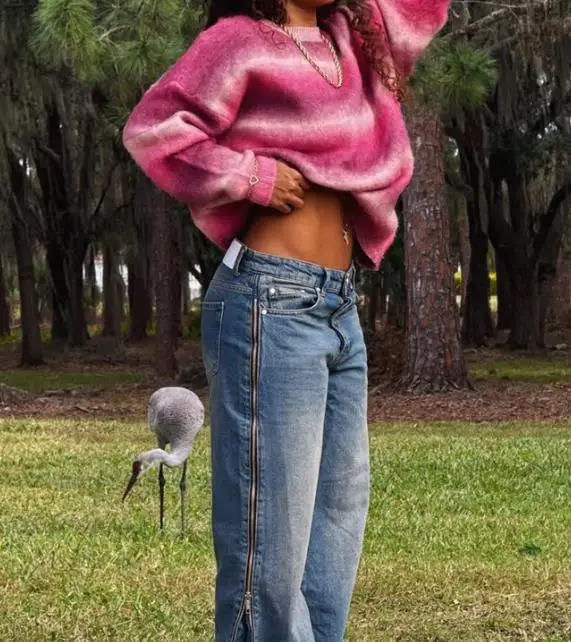 

Women's Clothing 2025 Autumn and Winter Casual Fashion Round Neck Woolen Jacket Sweater Fashionable and Casual Loose Sweater