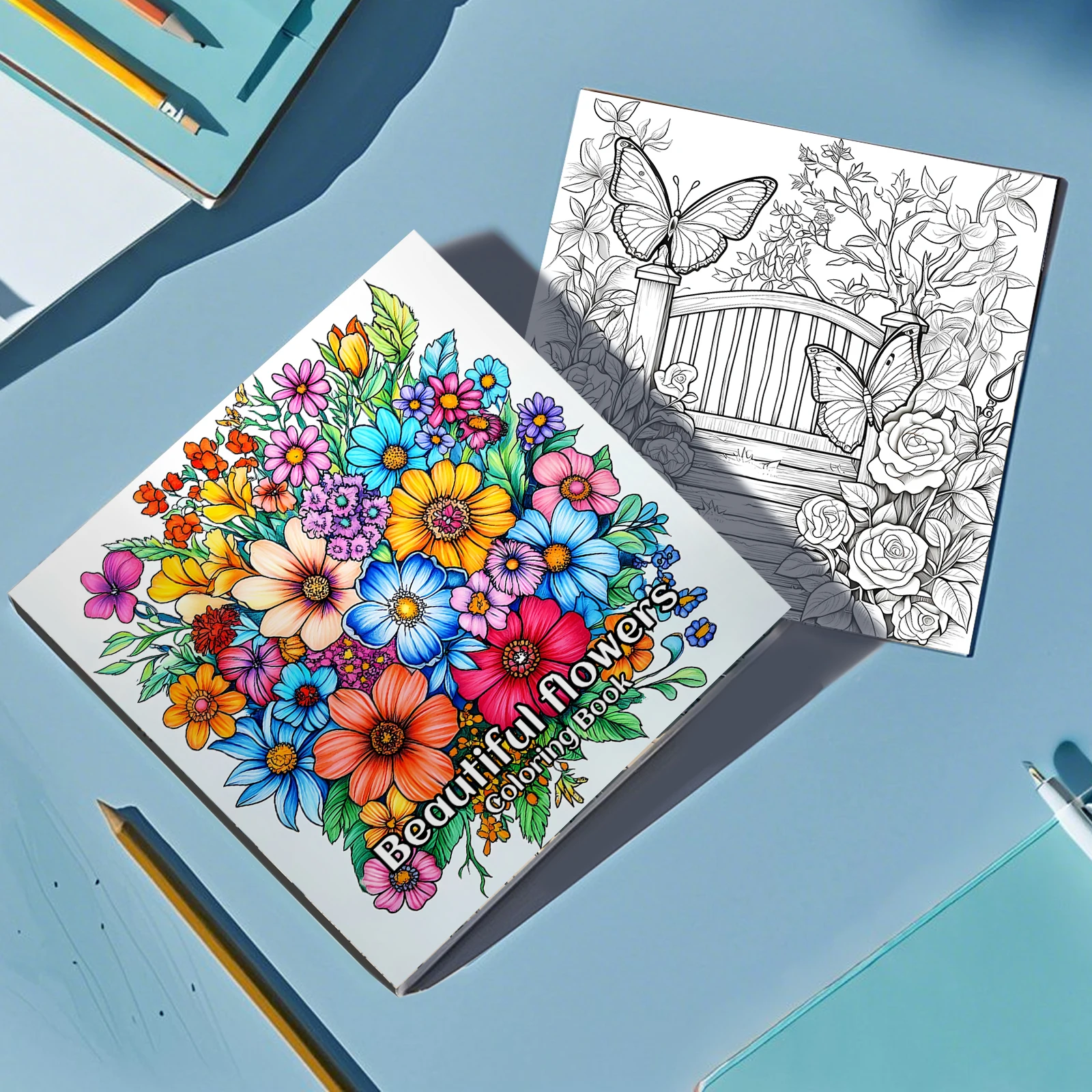 Flower Coloring Book 24 Page Gift For Adults And Teens Featuring Relieve Stress Kill Time Graffiti Painting Drawing Art Book