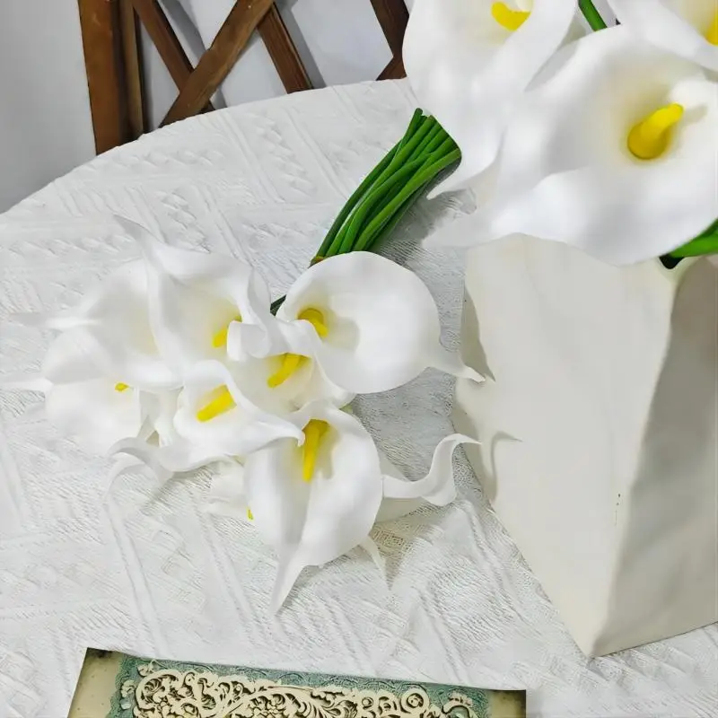 PU Calla Lily Simulation Flower Home Decoration Floral Arte Set Decoration Wedding Bouquet Diy