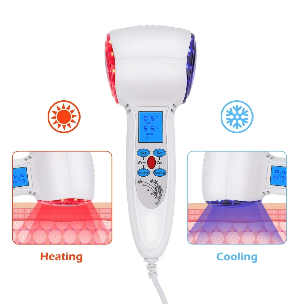 

Hot Cold Hammer Cryotherapy Warm Ice Heating Facial Skin Lifting Tighten Anti-aging Face Spa Shrink Pore Massager Blue Photon