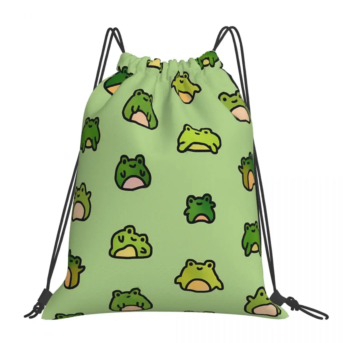 Frogs Doodle Backpacks Multi-function Portable Drawstring Bags Drawstring Bundle Pocket Sports Bag BookBag Man Woman Students