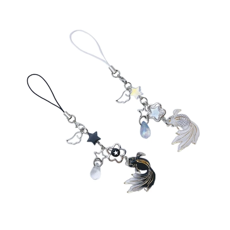 Kolorowa rybka gwiazda brelok do kluczy smycz sznurek modne paski do zawieszania na telefon