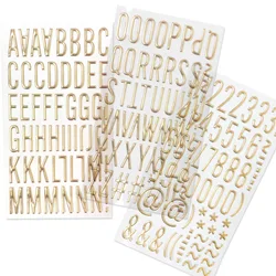 3 Sheets 170pcs 1 Inch 3D Gold Alphabet Number Stickers 25mm Letters Stickers Self Adhesive Stickers for DIY Crafts Scrapbook