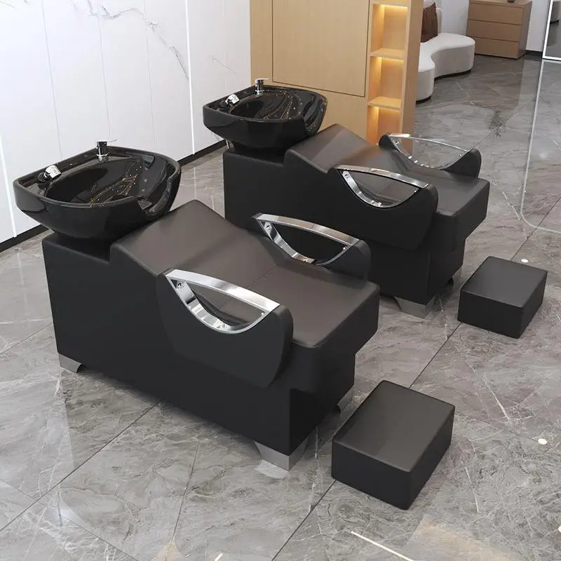 Reclining Barber Wash Designer Shampoo Bed Massager Business Minimalist Shampoo Bed Styling Armadietto Parrucchieri Hairdressing