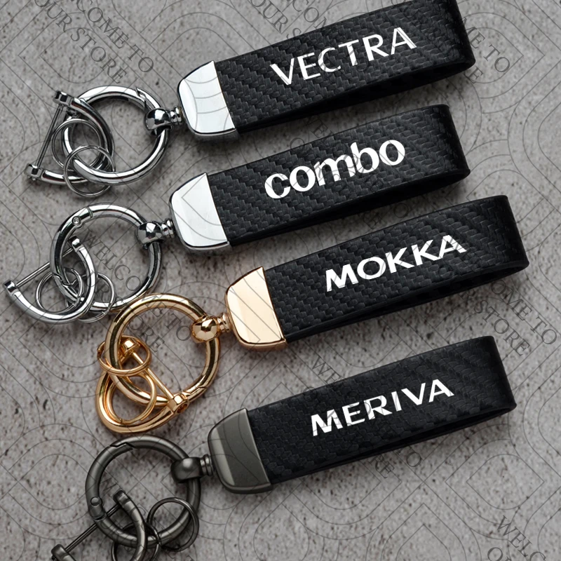 Para opel meriva mokka combo vectra logotipo vauxhall vxr opc linha gsi carro de fibra carbono couro chaveiro personalizado presente