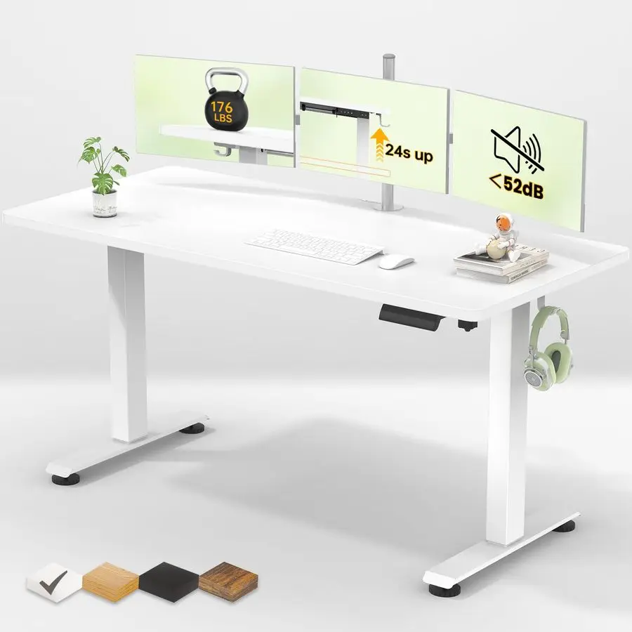 

55 Inch Large Electric Standing Desk,Sit to Stand Up, Heights Adjustable, Work Home Office Computer Table for Study, Walking Pa