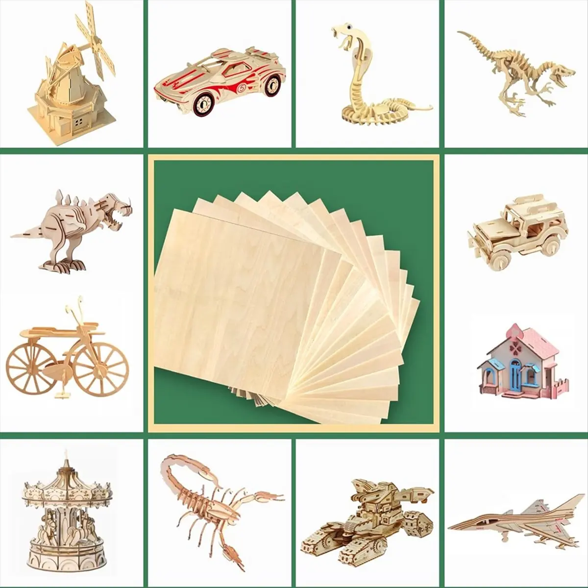 A2355FHOT]Basswood Board,Basswood Sheet Plywood Smooth Craft Wood Board for Laser Cutting,DIY Building Model 30x30x0.3cm