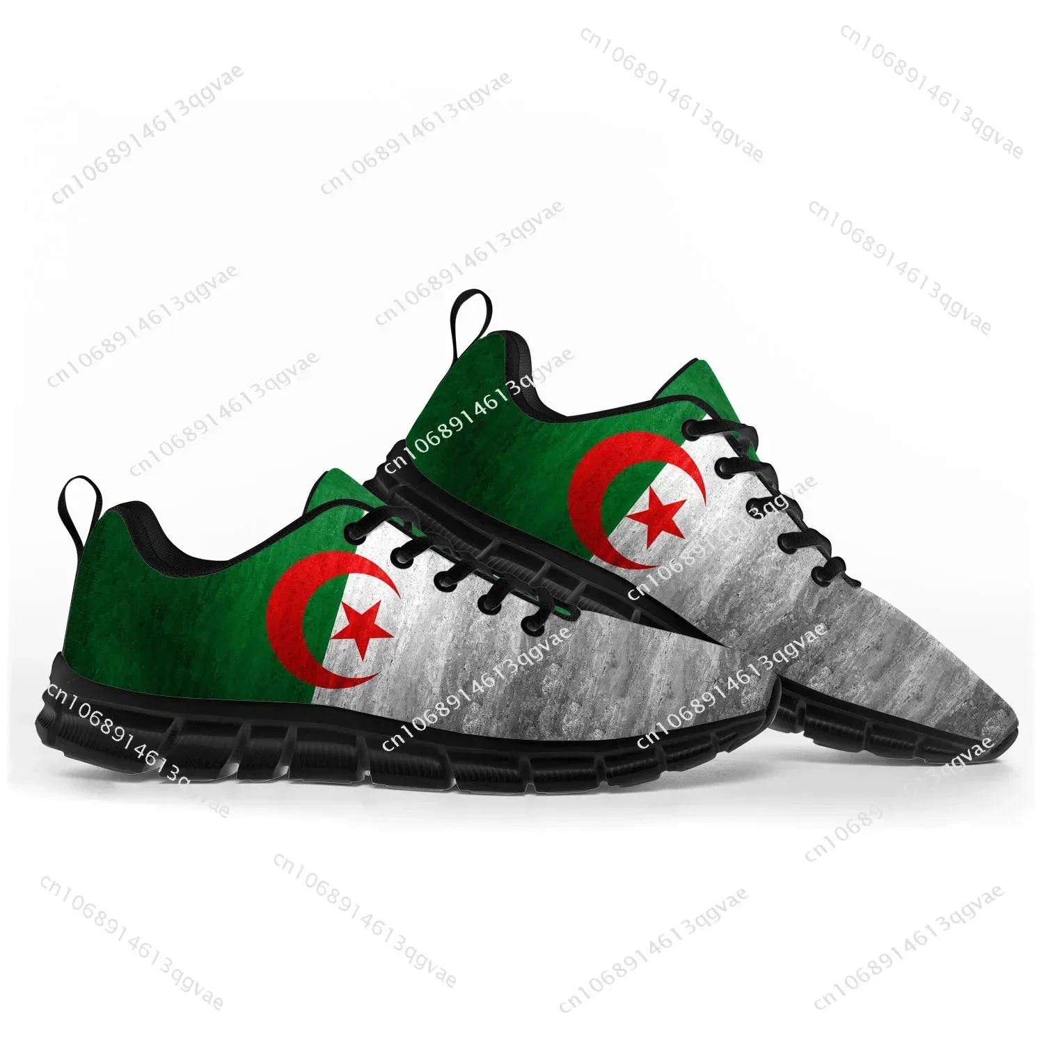 Sepatu olahraga bendera Algerian Pria Wanita remaja anak-anak Sneakers kasual kasual kualitas tinggi sepatu pasangan hitam