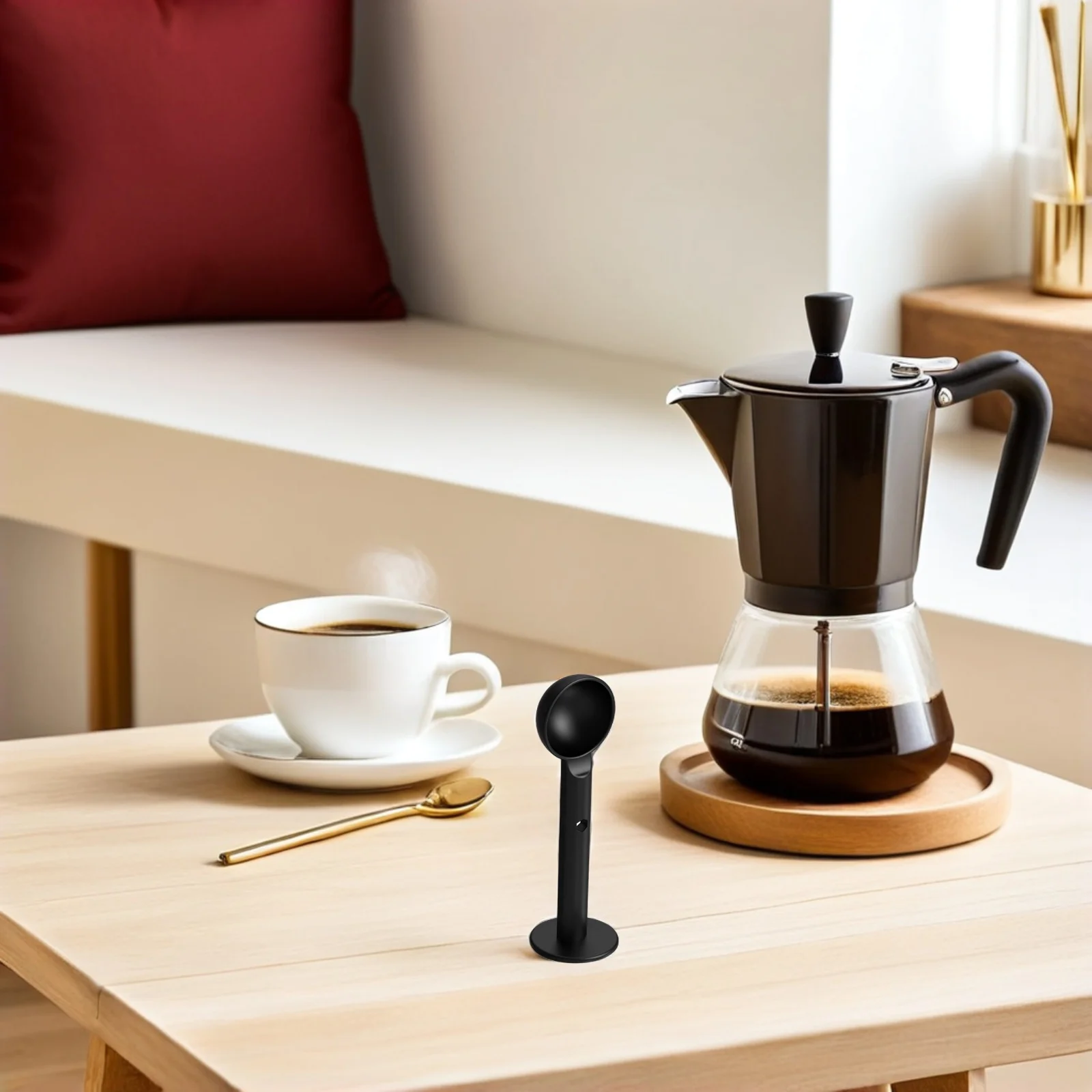 

Coffee Scoop and Tamper 2 in 1 Espresso Measuring Spoon Professional Dosing Tool for Consistent Espresso Preparation At Home Or