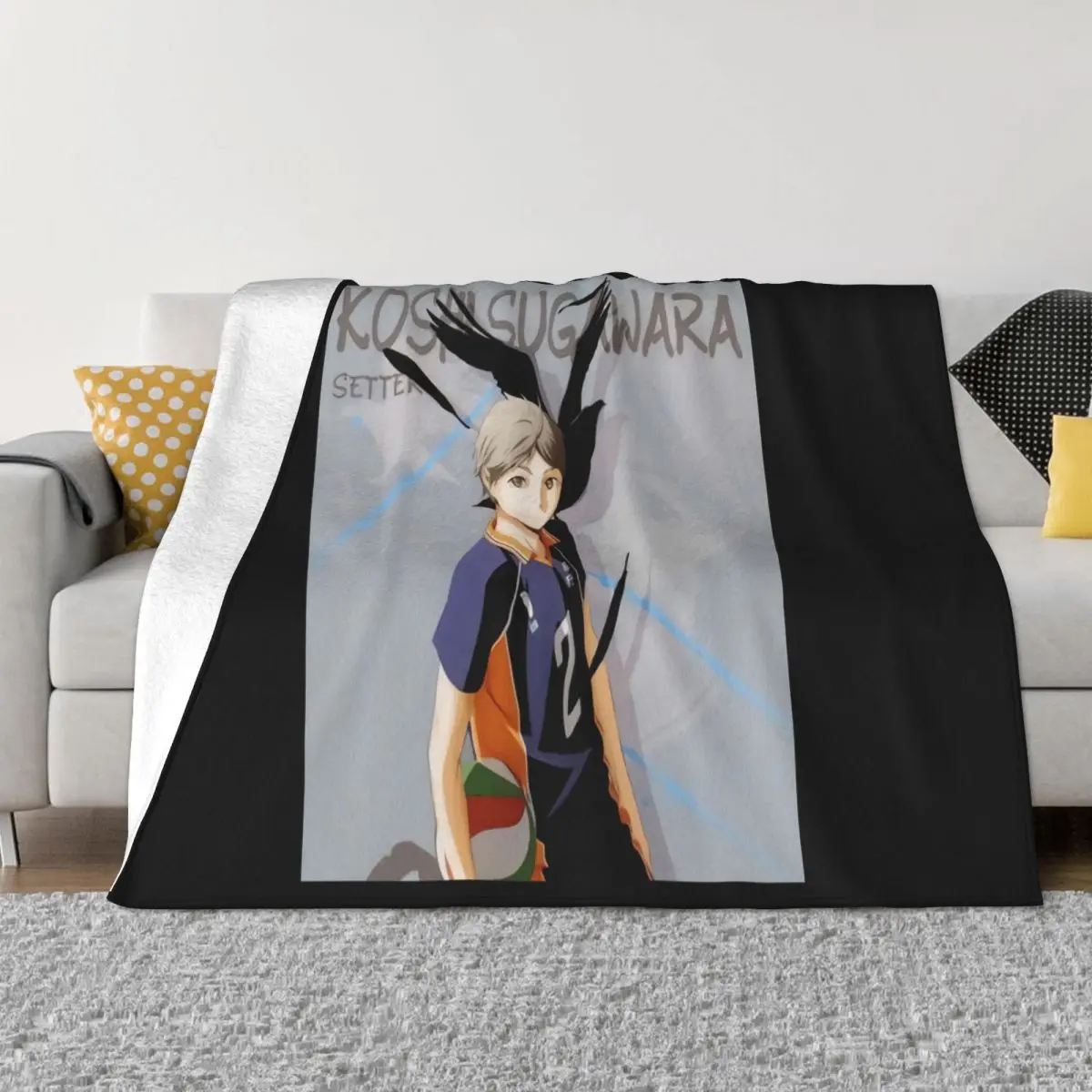 Haikyuu Sugawara Koushi Gefertigte Bedruckte S Aus 100 Baumwolle Logo Tops Basic Throw Blanket