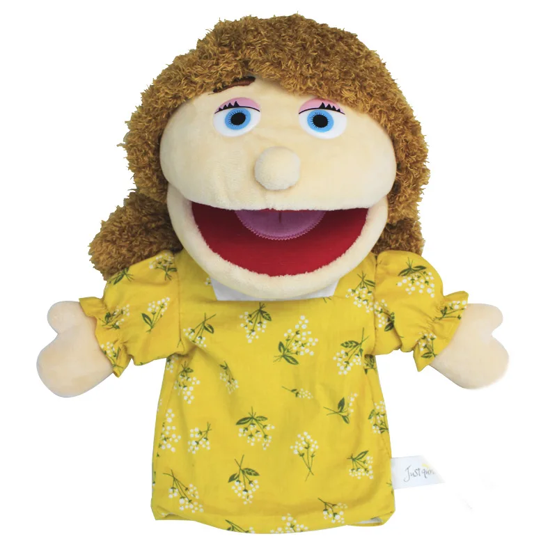Contação de histórias escolares, fantoches de mão para família, dramatização familiar, brinquedos interativos, pelúcia, personagens de boca transfronteiriça, bonecas
