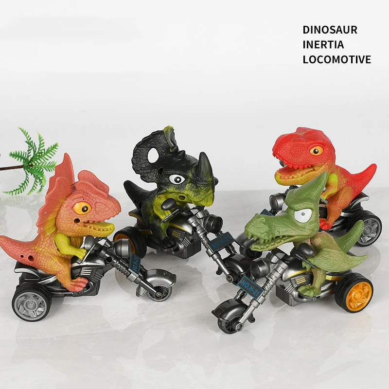 Cartoon Cute Jurassic Dinosaur Pull Back Car Toys Children's Puzzle Toys Simulation Dinosaur Inertia Car Boy Birthday Gifts