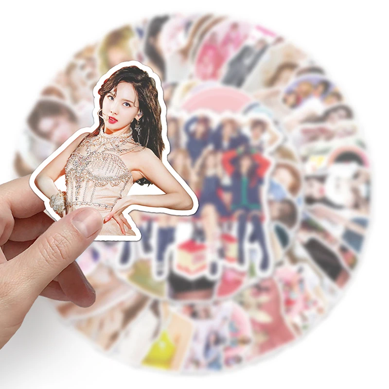 50PCS Twice Combination DIY Graffiti Stickers Popular Singer Sana Momo Refrigerator/laptop Party Decoration Originality Sticker