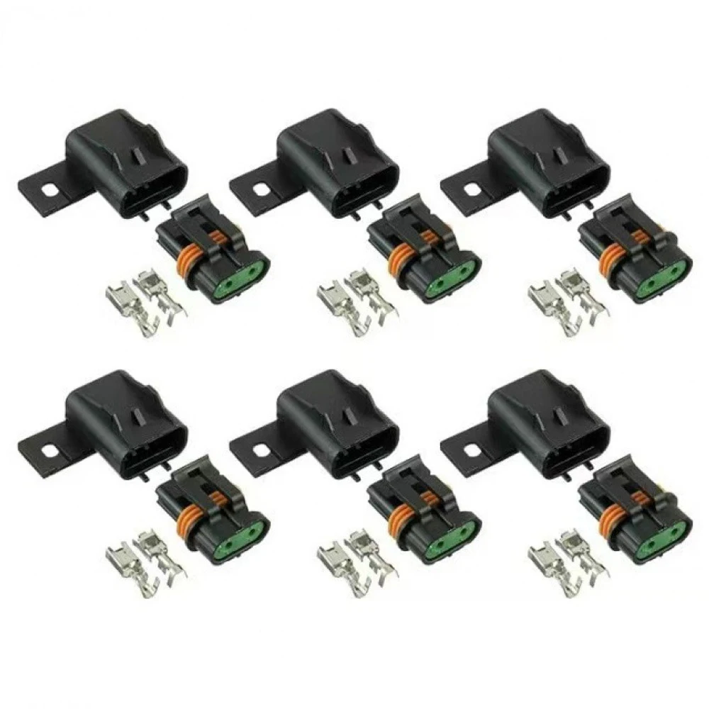

1/6 Set 2Pin Waterproof Male+Female With 2 Terminal Connector Sealed Electrical Connector For Metri-Pack 630 Series Fan Plug