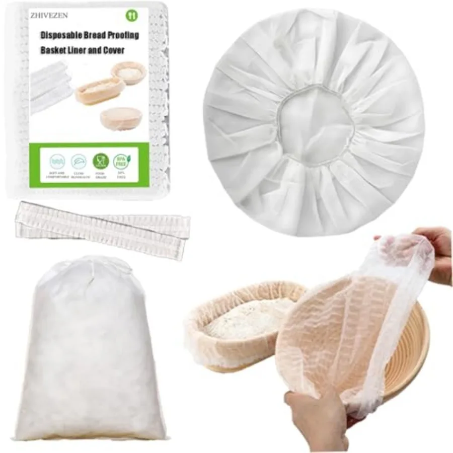 Pcs Disposable Banneton Liner, Non-Stick Bread Proofing Basket Liner and Elastic Bowl Covers for Sourdough, Rising, Fermentatio