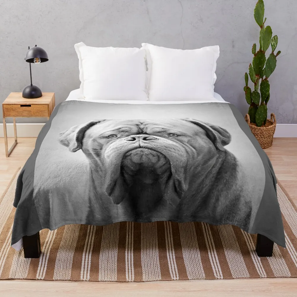 

Dogue Bordeaux dog - BW Vintage - D30 Throw Blanket Flannel Summer Beddings Quilt Sofa Throw Blankets