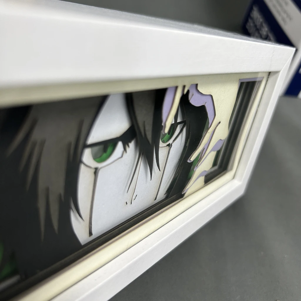 Imagem -05 - Caixa de Luz Anime para Homens Decoração de Sala Gamer Alvejante Escultura em Papel Mangá Candeeiro de Mesa Figuras do Anime Ulquiorra Cifer Rosto Olho