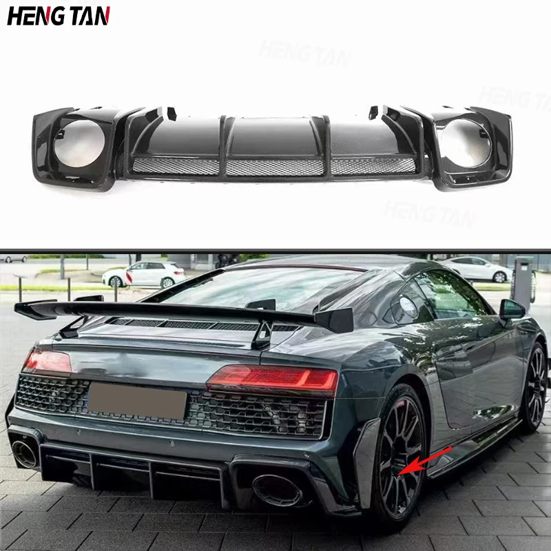 

Car Rear Bumper Lip Diffuser Spoiler Parts For Audi R8 2023+ Dry Carbon Fiber Upgrade Body kit Car Accessories