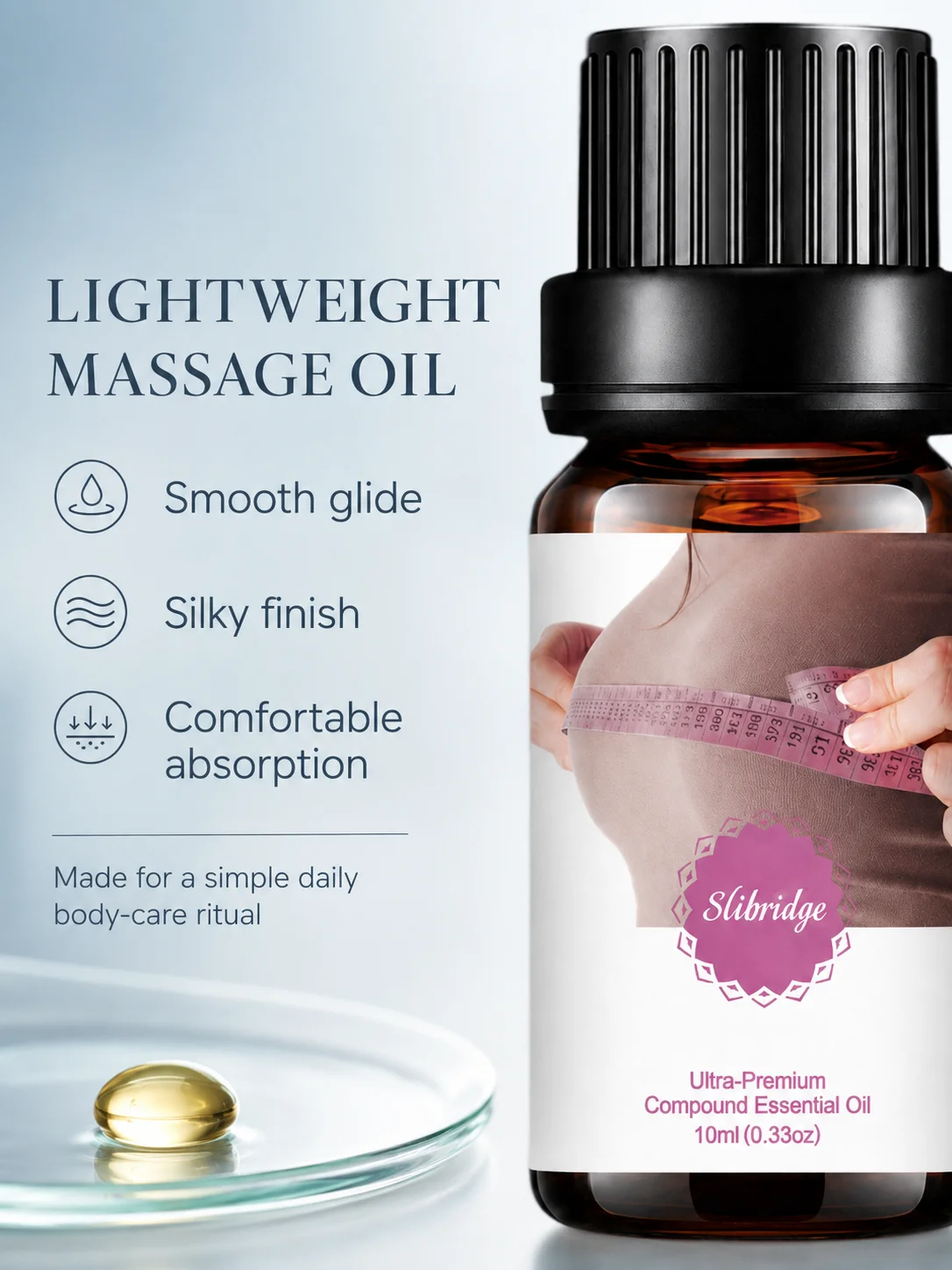 Gentle Nourishing Body Contour Oil Designed for Chest Massage Ritual Maintain Elastic‑looking Complexion