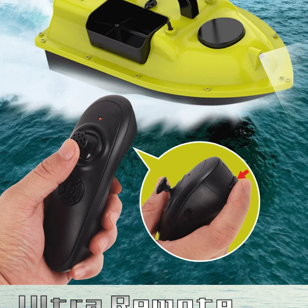 

Intelligent RC Fishing Bait Boat 500M Control Distance 2KG Loading High Speed Dual Light 3 Hopper Fishing Boat With Car Charges