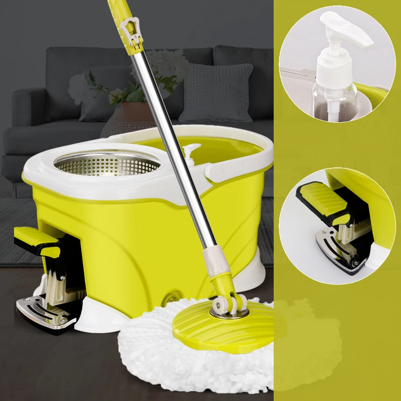 Spin Mop and Bucket with Wringer Set,Foot Pedal Spinning Mop Floor Cleaning System for Hardwood Laminate Tile Floors