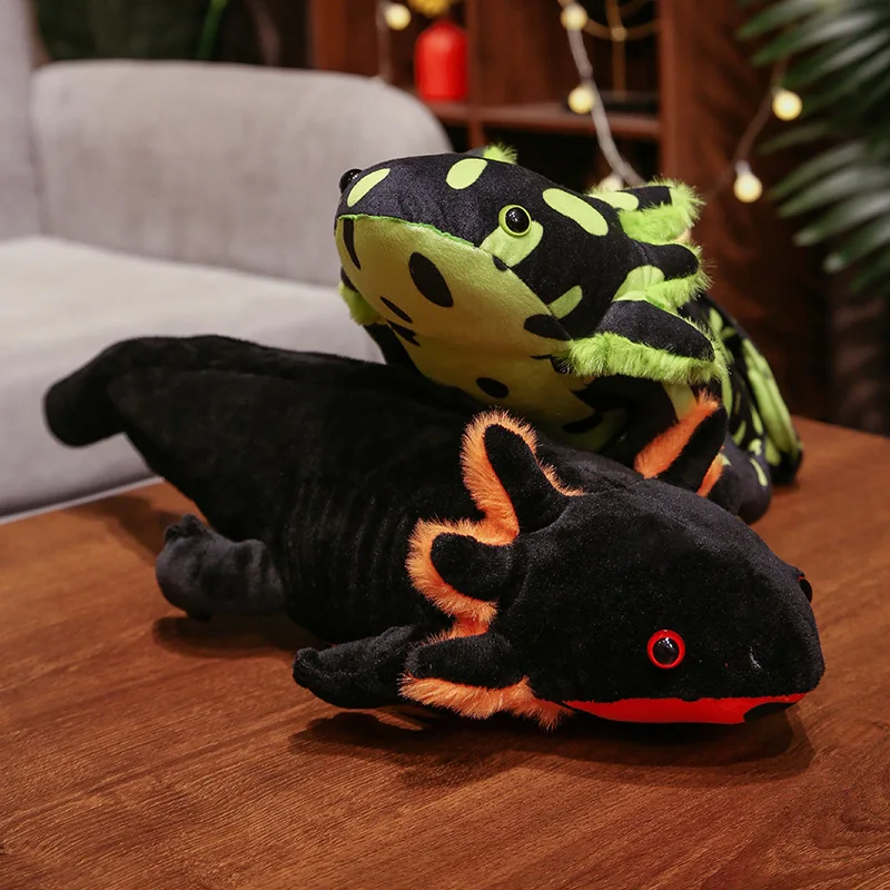 20-80 Cm Kawaii Newt Knuffel Gevuld Leuke Axolotl Salamander Onderwater Fuzzy Vis Sussen Lange Kussen Kussen Kid party Gift