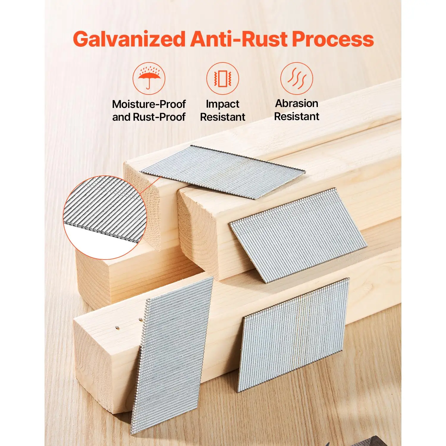 16 Gauge 2 Inch Angled Finish Nails 2000 Count Galvanized Anti Rust Nails for 20 Degree Heavy Duty Finish Nailers